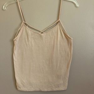 (2) AEO Soft & Sexy Tank Tops (beige & white)